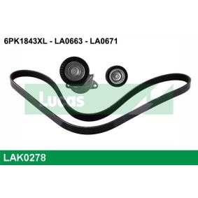 Achetez des Jeu de courroies trapézoïdales à nervures LUCAS LAK0278 à prix pour 82,28 €
