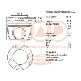 Compre Pistão de IAP QUALITY PARTS online para Fullback Pick-up (502, 503) a preços moderados