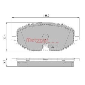 Acquista Kit pastiglie freni da METZGER 1170949 a buon mercato per soli 54,02 €