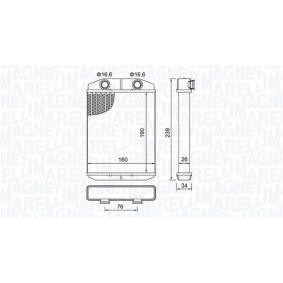 Acquista Scambiatore calore per riscaldamento abitacolo da MAGNETI MARELLI 350218507000 a buon mercato per soli 46,76 €