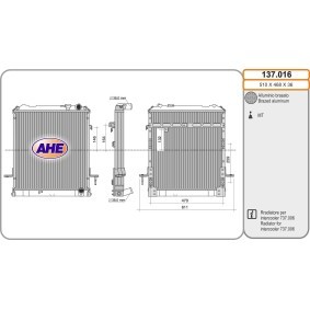 Achetez des Radiateur du moteur AHE 137.016 à prix pour 431,70 €