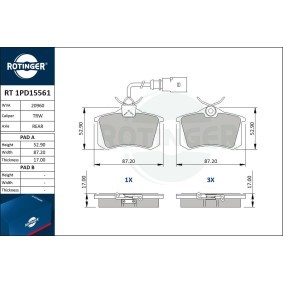 Acquista Kit pastiglie freni da ROTINGER RT 1PD15561 a buon mercato per soli 29,38 €