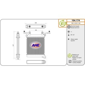 Achetez des Radiateur du moteur AHE 104.174 à prix pour 144,31 €
