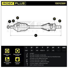 Comprar Árbol de transmisión de RIDEX PLUS 13D1235P a bajo precio de 173,68 €