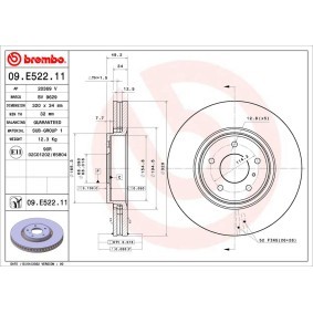 Acquista Disco freno da BREMBO 09.E522.11 a buon mercato per soli 87,31 €