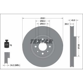 Acquista Disco freno da TEXTAR 92344703 a buon mercato per soli 67,05 €