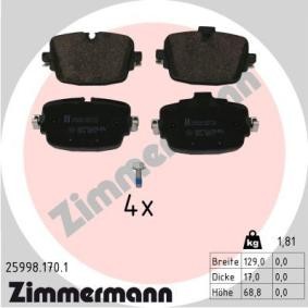 Köp Bromsbelägg av ZIMMERMANN 25998.170.1 till det låga priset 1622,10 kr