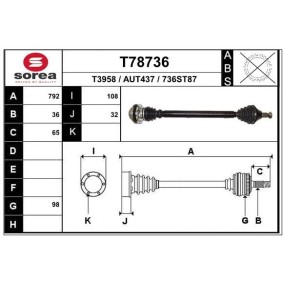 Köp Drivaxel av EAI T78736 till det låga priset 1325,94 kr
