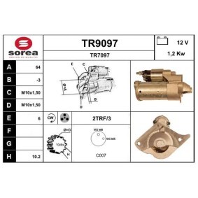 Köp Startmotor av SNRA TR9097 till det låga priset 1527,43 kr