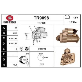 Köp Startmotor av SNRA TR9098 till det låga priset 2522,09 kr