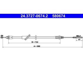 Handbremsseil 24.3727-0674.2