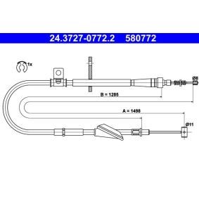 Handbremsseil für VAUXHALL von ATE
