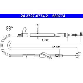 Handbremsseil für VAUXHALL von ATE
