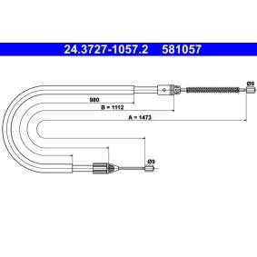 Compre Cabo de freio de mão de ATE online para Megane I Van / Hatchback (SA0/1_) a preços moderados