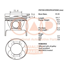 Kolben für ISUZU von IAP QUALITY PARTS
