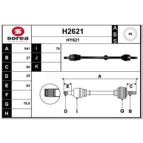 Comprar Árbol de transmisión de SNRA H2621 a bajo precio de 283,13 €