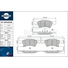 Acquista Kit pastiglie freni da ROTINGER RT 2PD16930 a buon mercato per soli 57,79 €