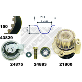 Achetez des Kit de distribution + pompe à eau MAPCO 41912 à prix pour 99,77 €
