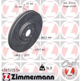 Bremsscheibe 450.5225.54 von ZIMMERMANN günstig für 170,75 € online kaufen