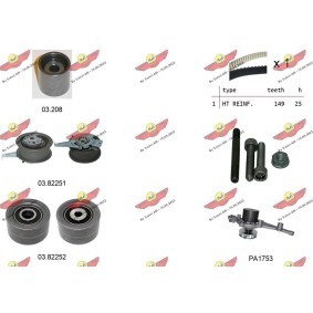 Achetez des Kit de distribution + pompe à eau AUTOKIT 04.5487PA à prix pour 276,13 €
