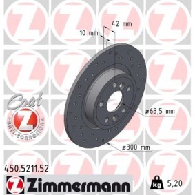 Bremsscheibe 450.5211.52 von ZIMMERMANN günstig für 70,03 € online kaufen