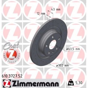 Bremsscheibe 610.3727.52 von ZIMMERMANN günstig für 69,77 € online kaufen
