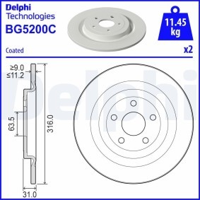 FORD USA Bremsscheibe von DELPHI
