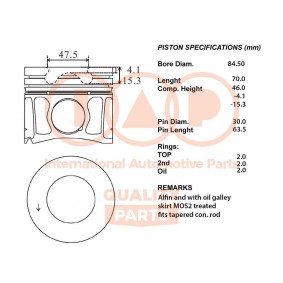 Kolben für CITROËN von IAP QUALITY PARTS