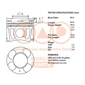 Kolben für FIAT von IAP QUALITY PARTS
