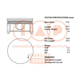 Kolben von IAP QUALITY PARTS für Schrägheck (R50, R53) günstig online kaufen
