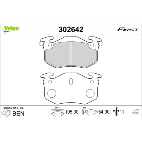 Achetez des Plaquettes de frein VALEO 302642 à prix pour 19,77 €