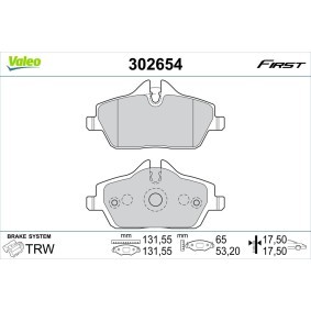 Achetez des Plaquettes de frein VALEO 302654 à prix pour 40,46 €