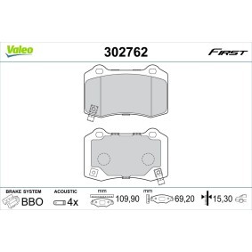 Acquista Kit pastiglie freni da VALEO 302762 a buon mercato per soli 32,02 €