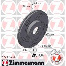 Bremsscheibe 285.3516.54 von ZIMMERMANN günstig für 131,77 € online kaufen