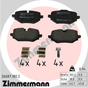 Kjøp Bremseklosser av ZIMMERMANN 26687.180.2 til den lave prisen 876,16 NOK