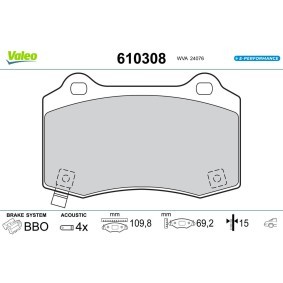 Acquista Kit pastiglie freni da VALEO 610308 a buon mercato per soli 63,87 €