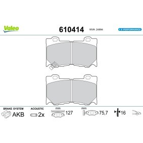 Acquista Kit pastiglie freni da VALEO 610414 a buon mercato per soli 47,16 €