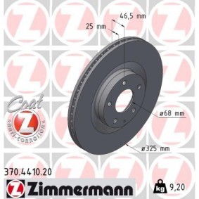 Bremsscheibe 370.4410.20 von ZIMMERMANN günstig für 82,23 € online kaufen