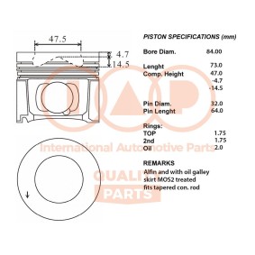 Osta IAP QUALITY PARTS Mäntä netistä 6 Cabriolet (F12)-mallille edulliseen hintaan