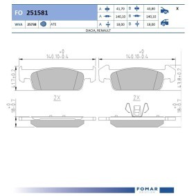 Osta Jarrupalat, levyjarru FOMAR Friction:llä FO 251581 edullisesti hintaan 22,79 €