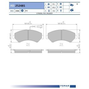 Osta Jarrupalat, levyjarru FOMAR Friction:llä FO 252481 edullisesti hintaan 37,53 €