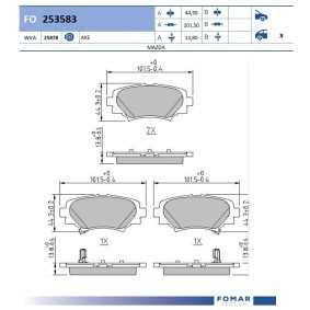 Achetez des Plaquettes de frein FOMAR Friction FO 253583 à prix pour 16,00 €