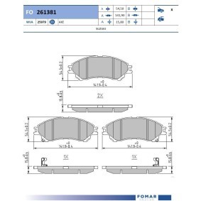Achetez des Plaquettes de frein FOMAR Friction FO 261381 à prix pour 18,00 €