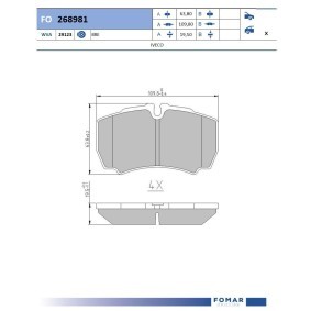 Achetez des Plaquettes de frein FOMAR Friction FO 268981 à prix pour 24,30 €