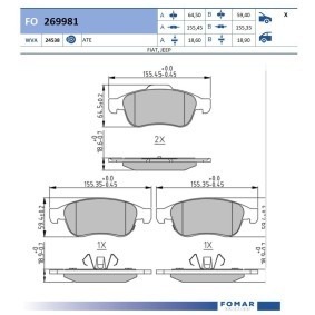 Bremsbeläge von FOMAR Friction FO 269981