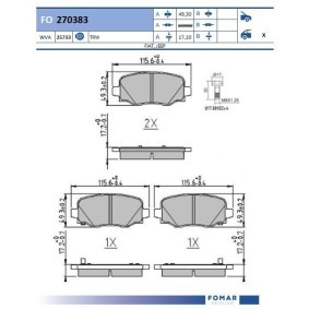 Bremsbeläge von FOMAR Friction FO 270383
