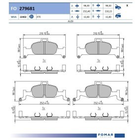 Bremsbeläge von FOMAR Friction FO 279681