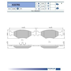 Bremsbeläge FO 632781 für INNOCENTI