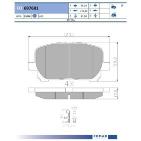 Köp Bromsbelägg av FOMAR Friction FO 697681 till det låga priset 226,12 kr