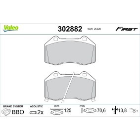 Bremsbeläge 302882 von VALEO günstig für 31,29 € online kaufen